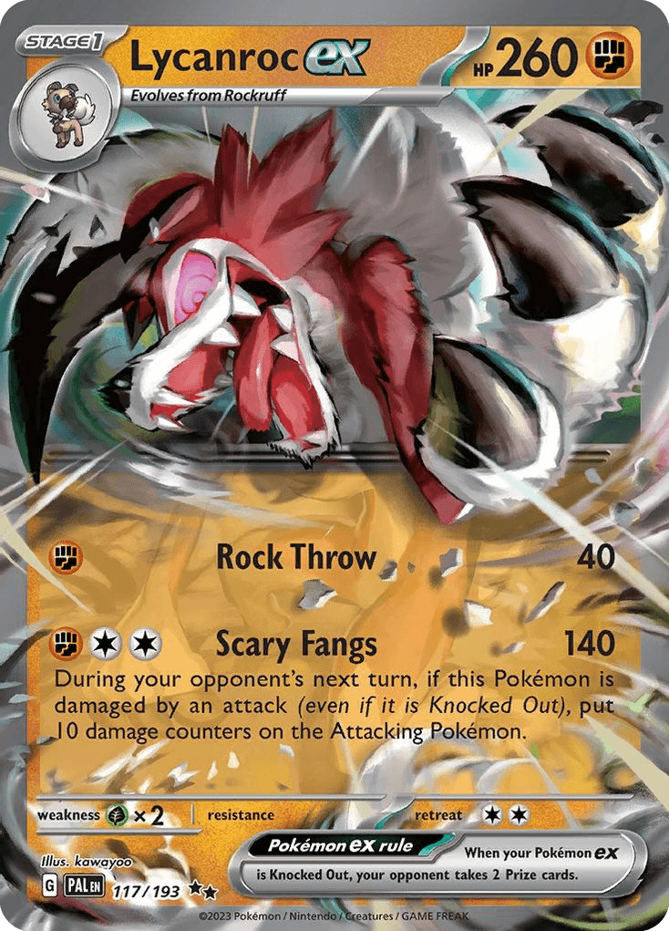 Lycanroc ex Paldea Evolved card