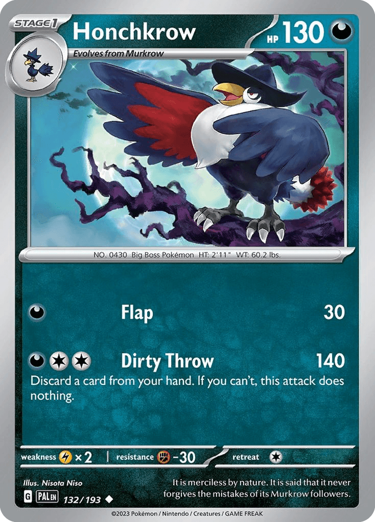 Honchkrow Paldea Evolved card