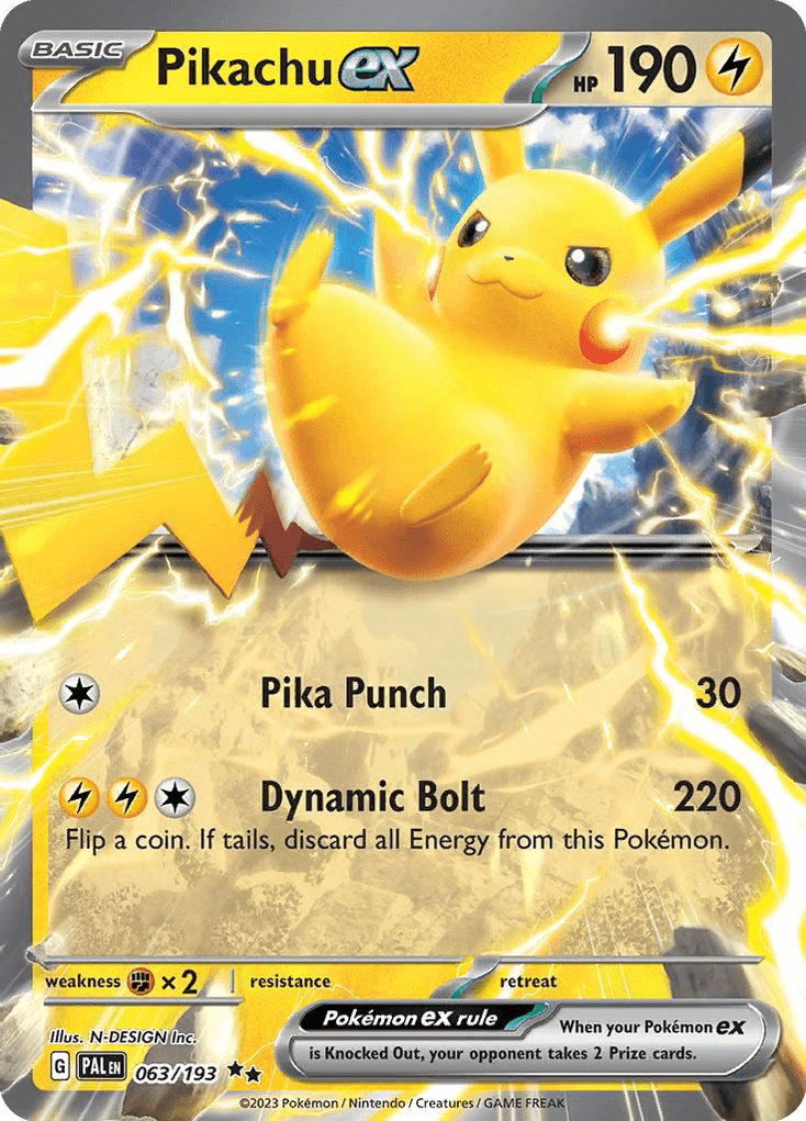 Pikachu ex Paldea Evolved card