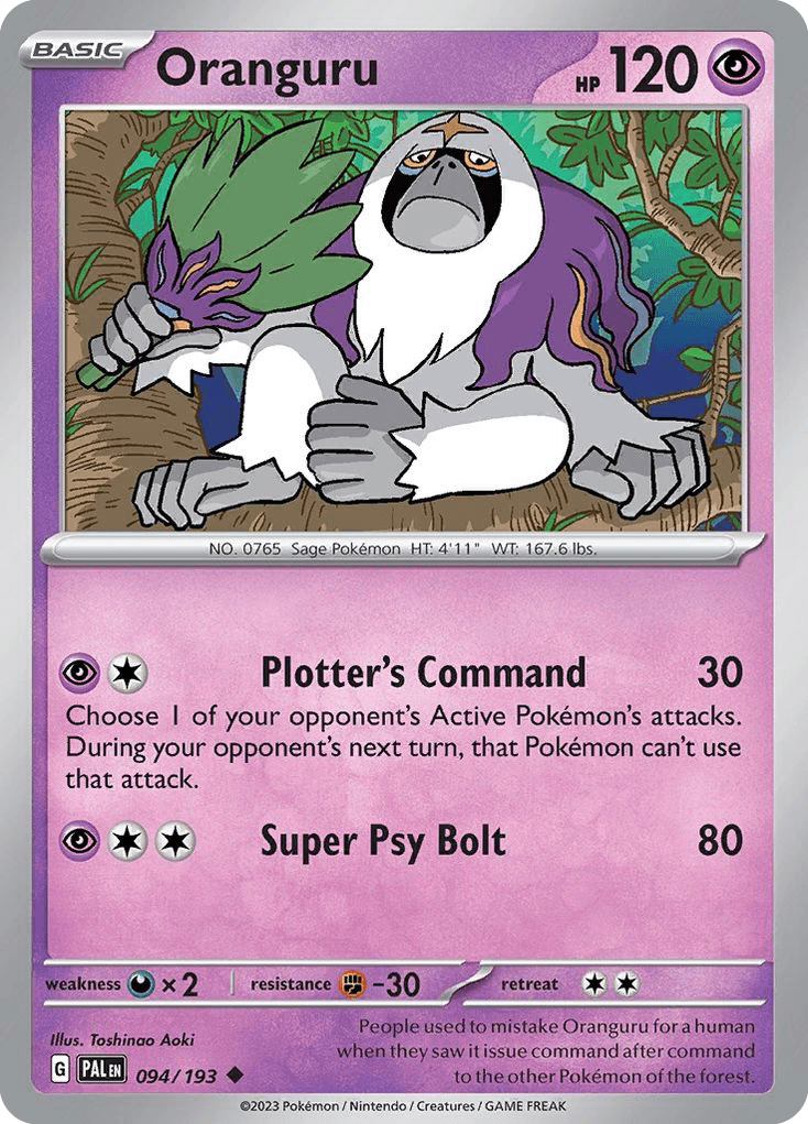 Oranguru Paldea Evolved card