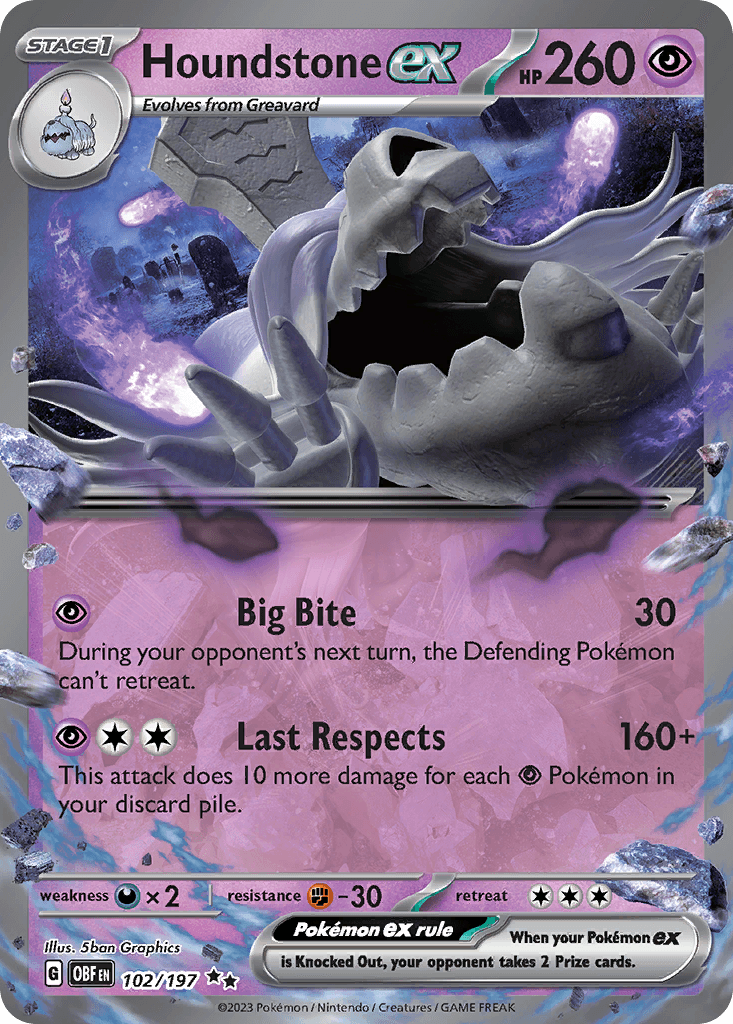 Houndstone ex Obsidian Flames card
