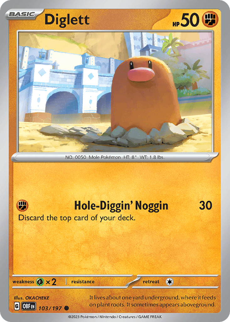 Diglett Obsidian Flames card