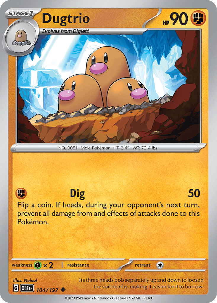 Dugtrio Obsidian Flames card