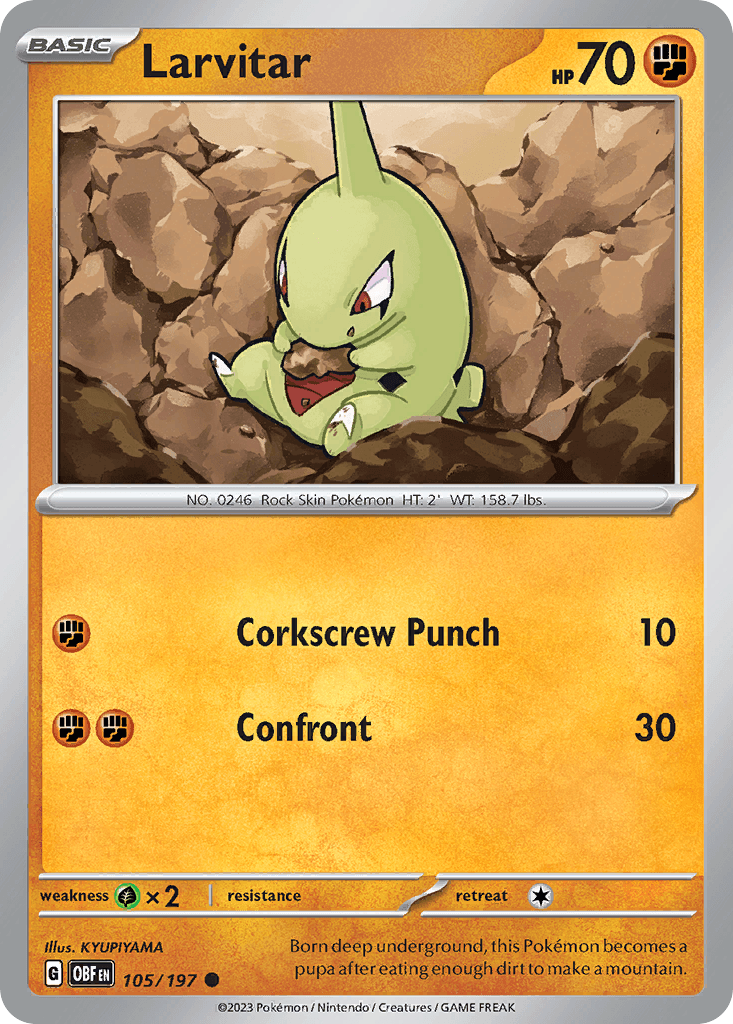 Larvitar Obsidian Flames card