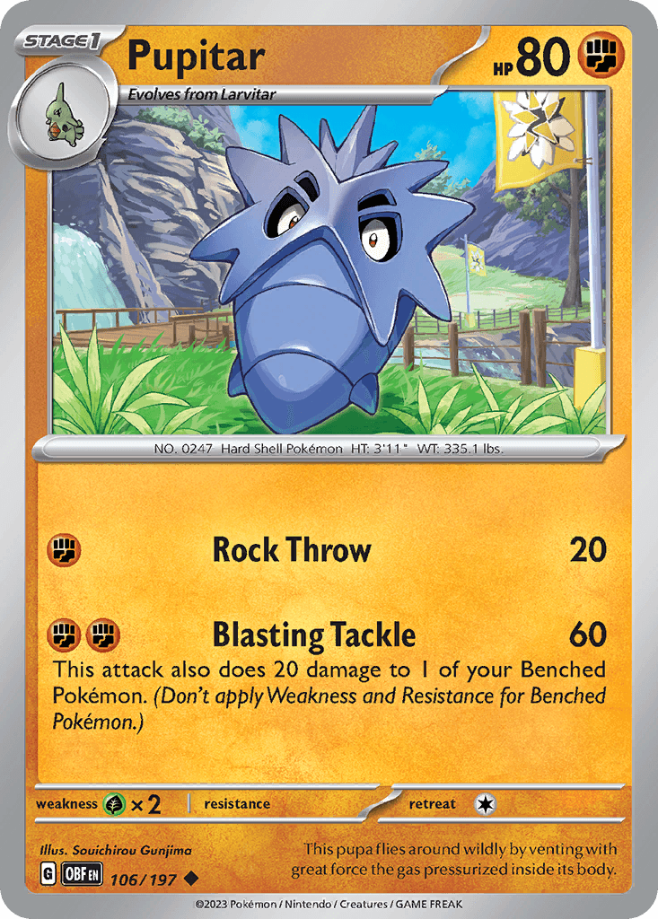 Pupitar Obsidian Flames card