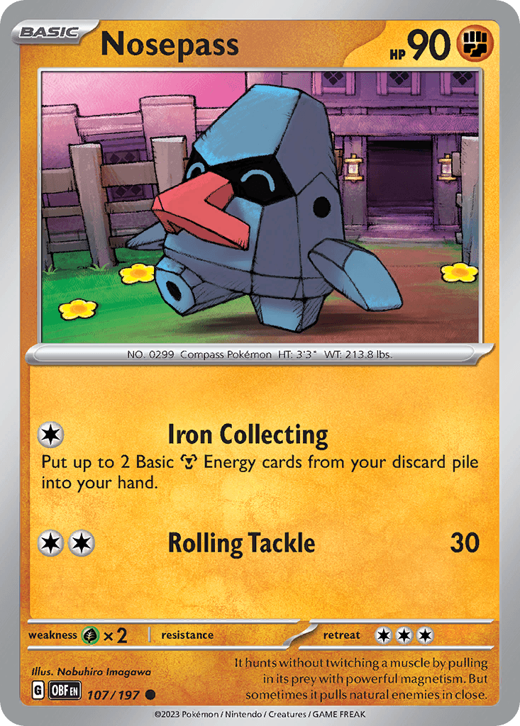 Nosepass Obsidian Flames card