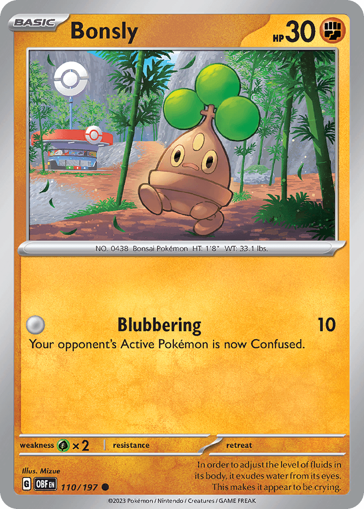 Bonsly Obsidian Flames card