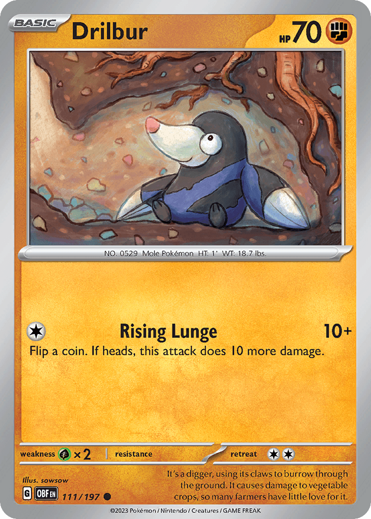 Drilbur Obsidian Flames card