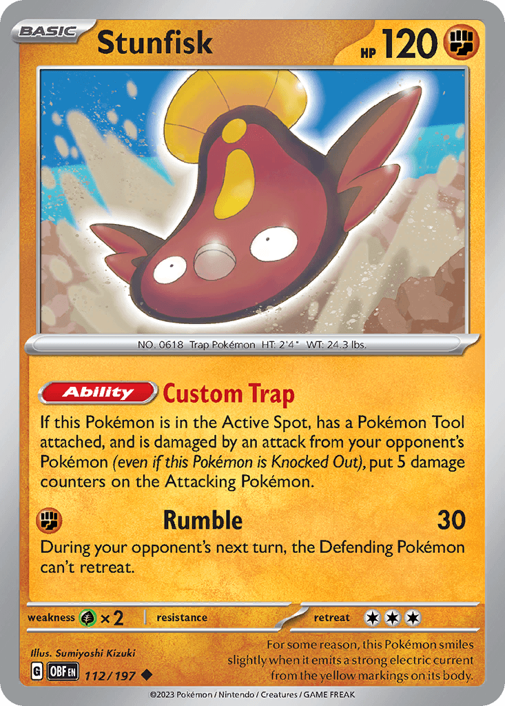 Stunfisk Obsidian Flames card
