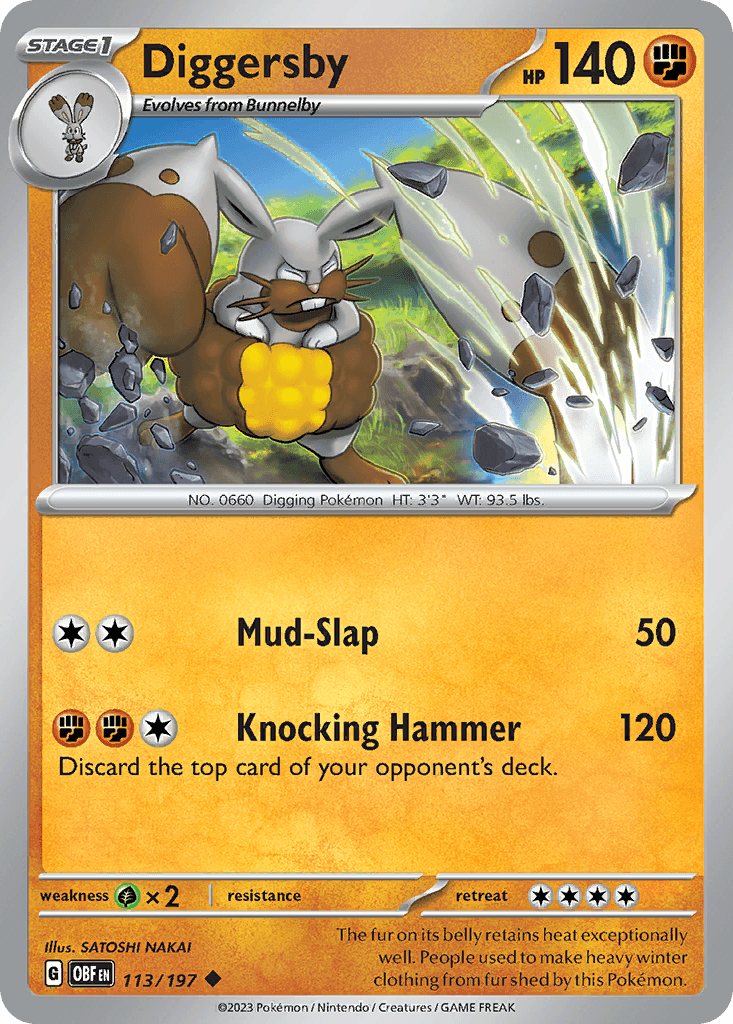 Diggersby Obsidian Flames card