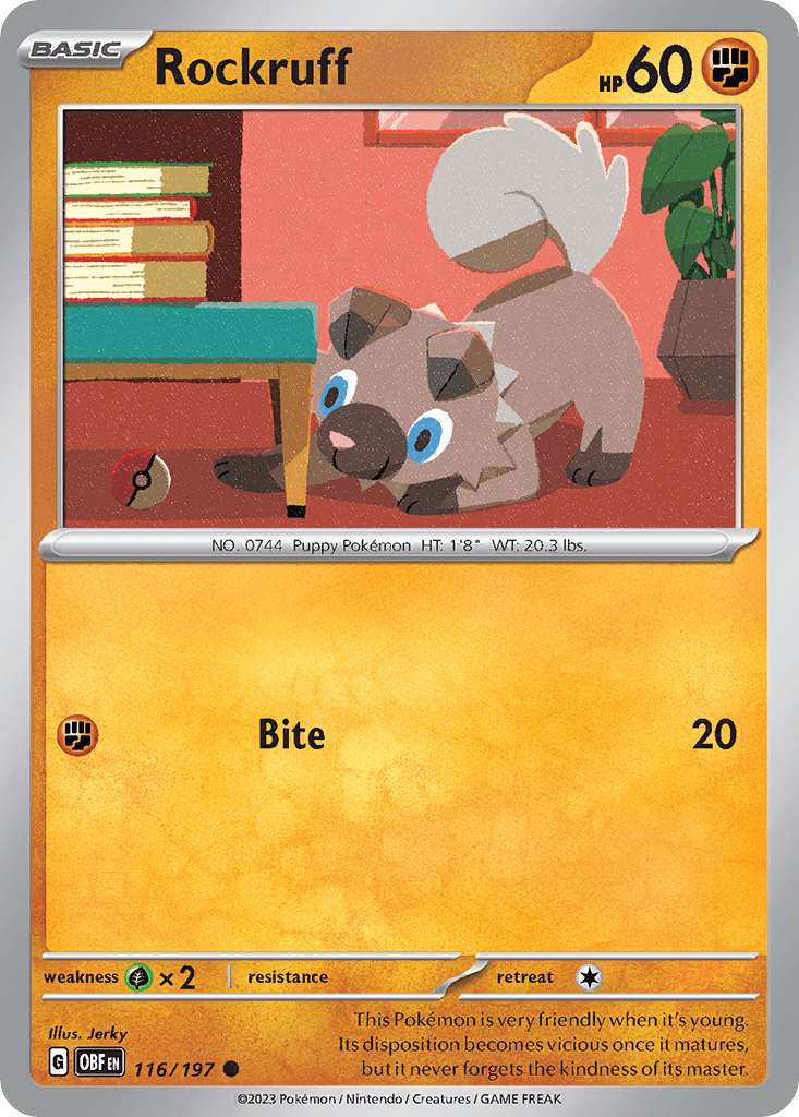 Rockruff Obsidian Flames card
