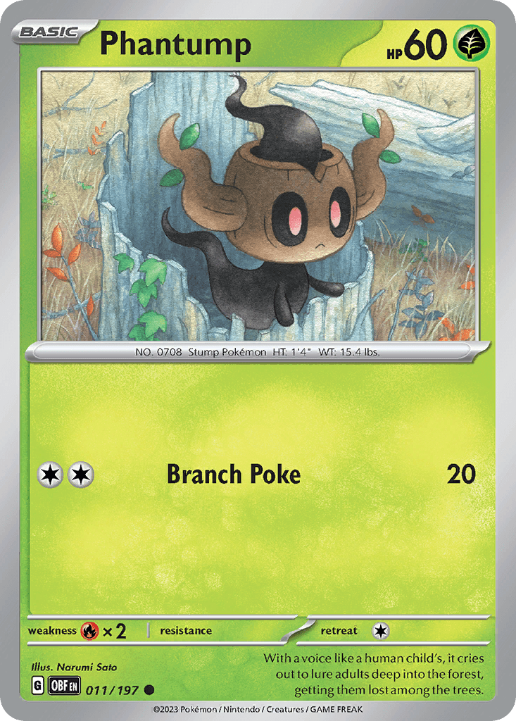 Phantump Obsidian Flames card