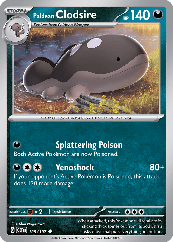Paldean Clodsire Obsidian Flames card