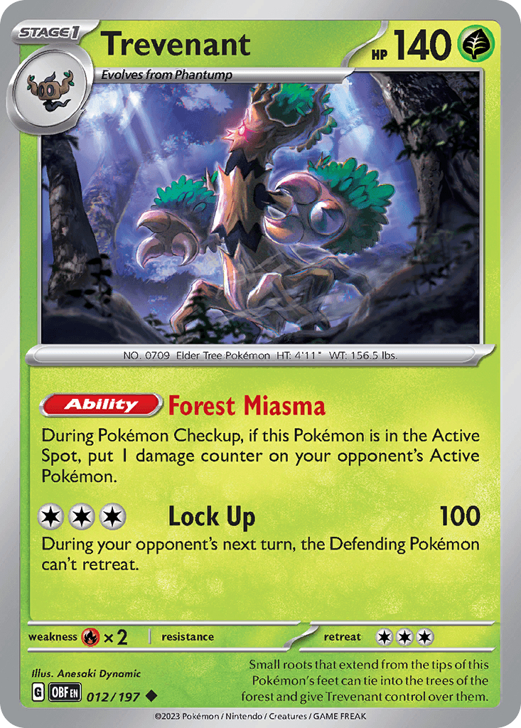 Trevenant Obsidian Flames card