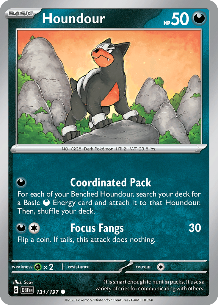 Houndour Obsidian Flames card