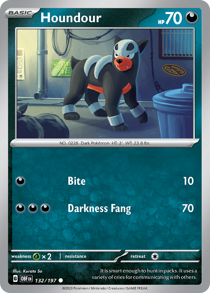 Houndour Obsidian Flames card