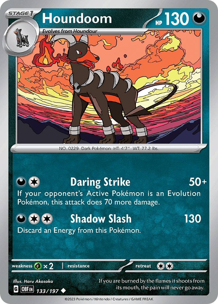 Houndoom Obsidian Flames card