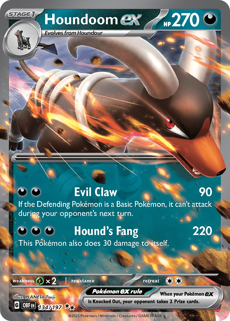 Houndoom ex Obsidian Flames card