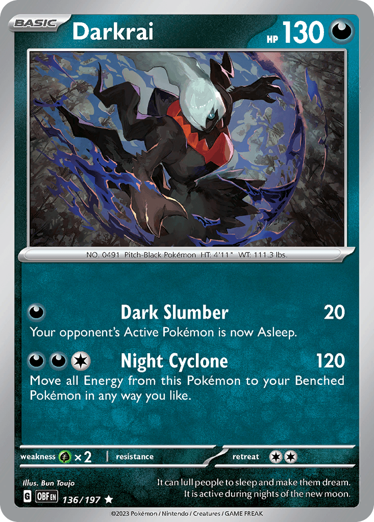 Darkrai Obsidian Flames card