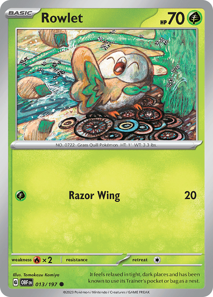 Rowlet Obsidian Flames card