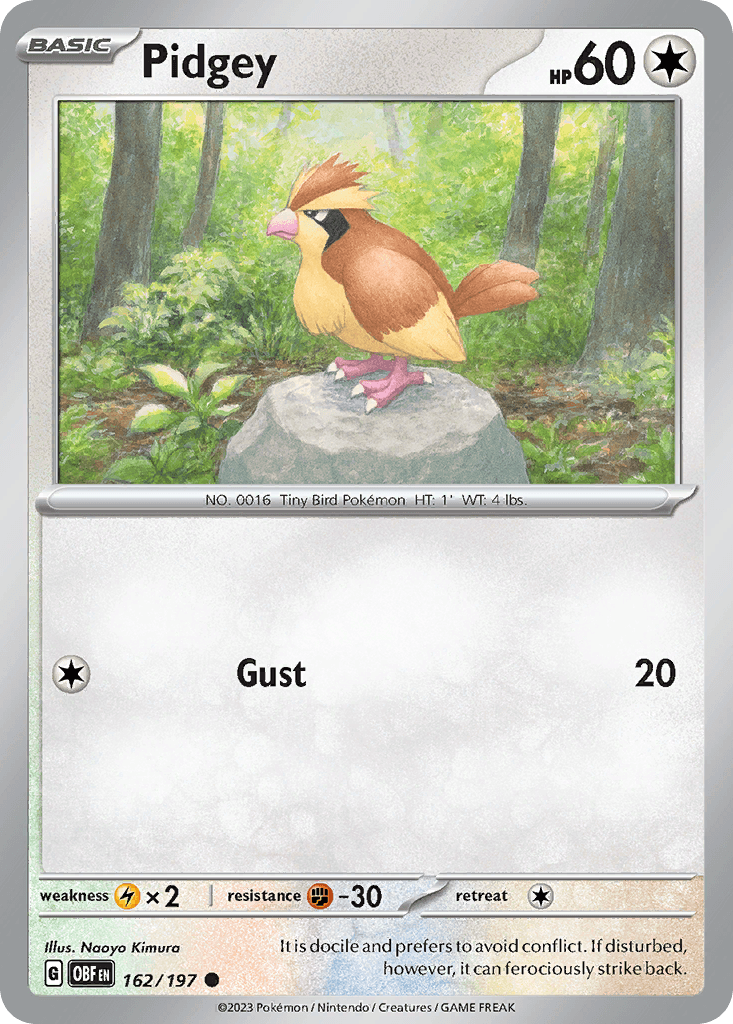 Pidgey Obsidian Flames card