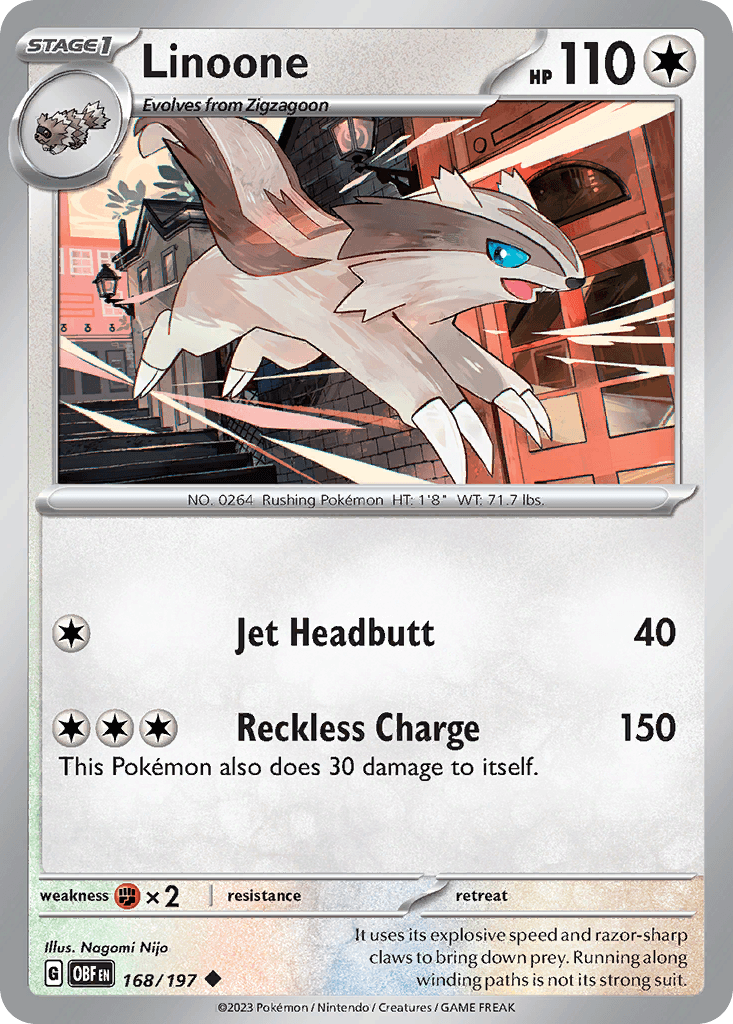 Linoone Obsidian Flames card