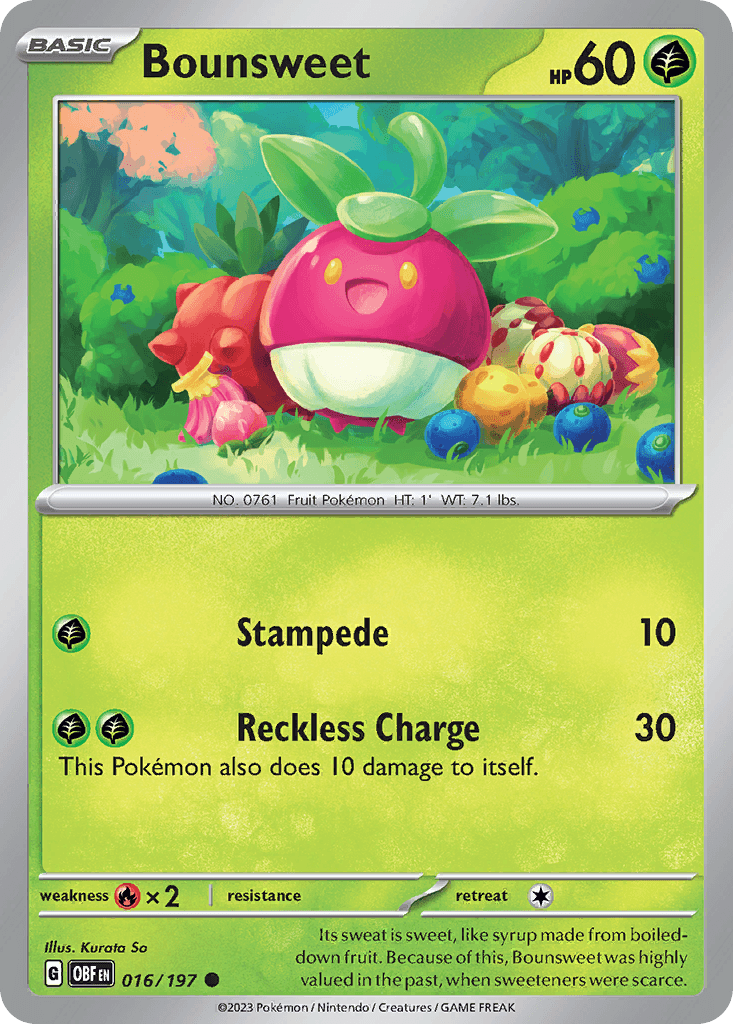 Bounsweet Obsidian Flames card