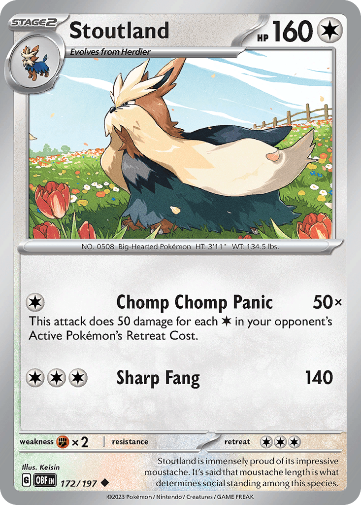 Stoutland Obsidian Flames card