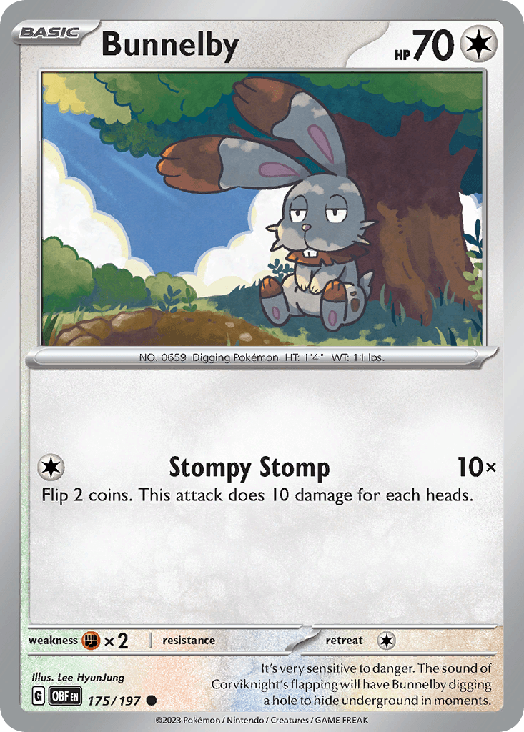 Bunnelby Obsidian Flames card
