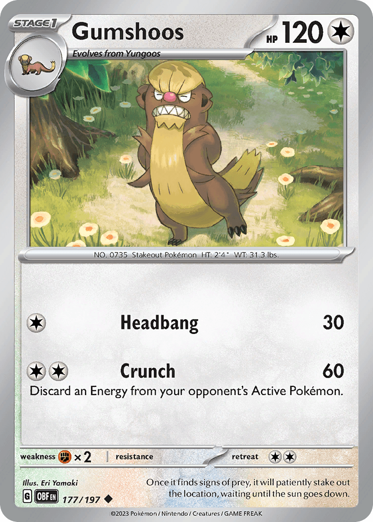 Gumshoos Obsidian Flames card