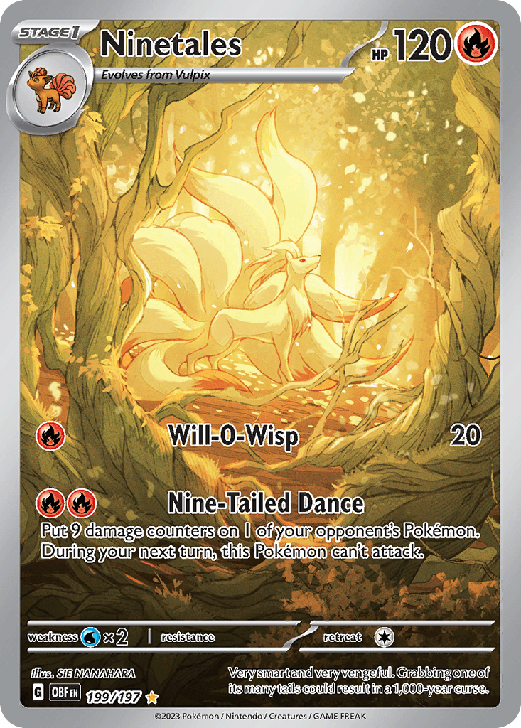 Ninetales Obsidian Flames card