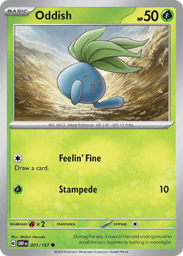 Oddish Obsidian Flames card