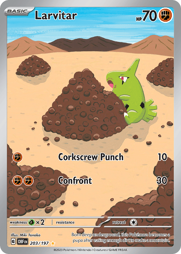 Larvitar Obsidian Flames card