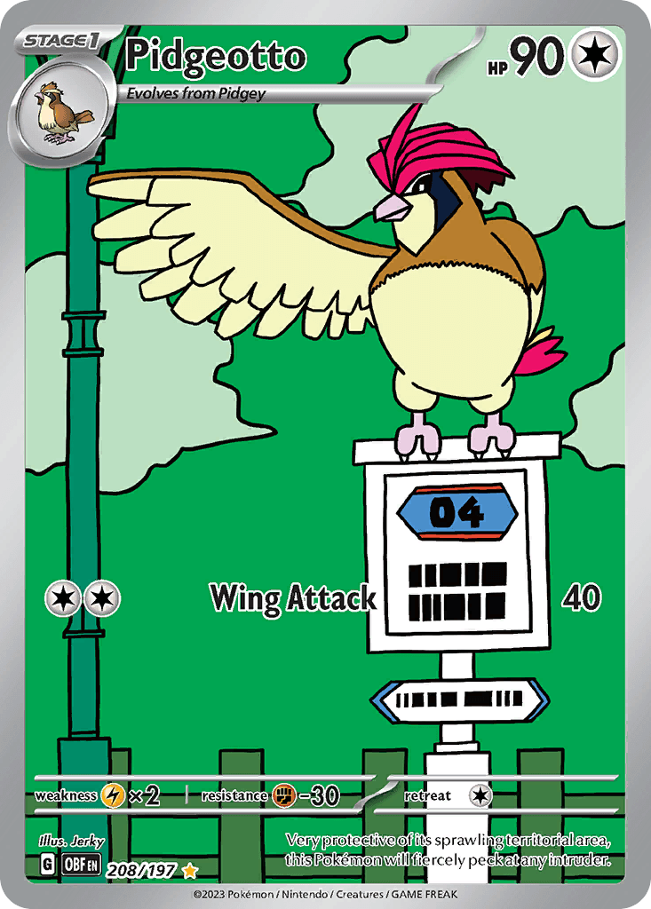 Pidgeotto Obsidian Flames card