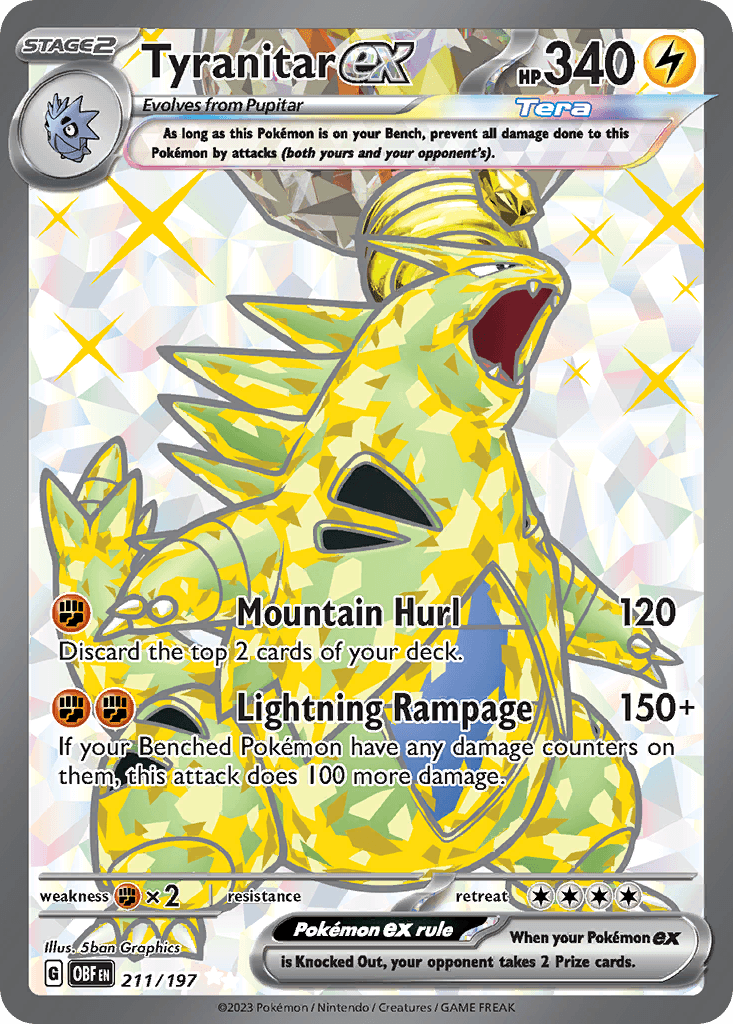 Tyranitar ex Obsidian Flames card