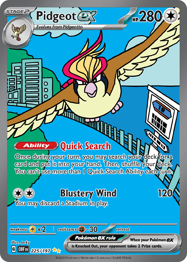 Pidgeot ex Obsidian Flames card