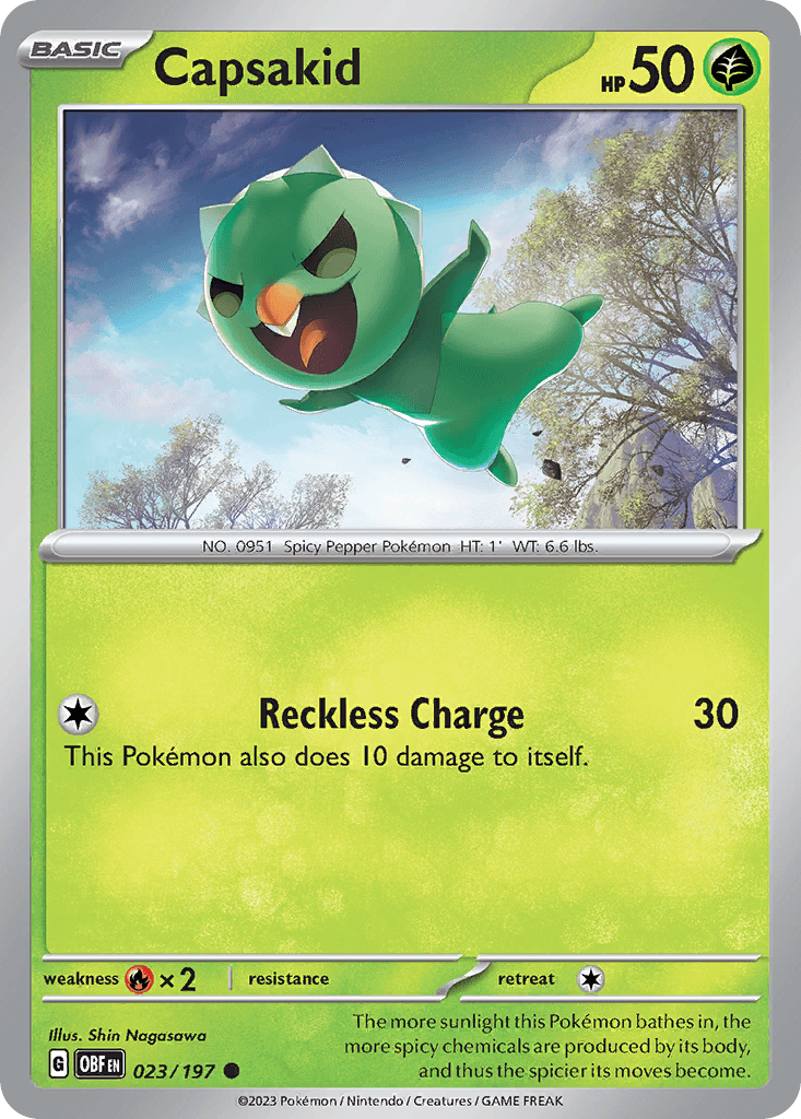 Capsakid Obsidian Flames card