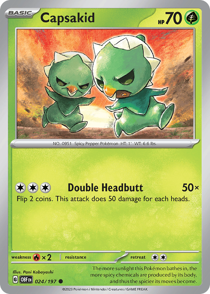 Capsakid Obsidian Flames card