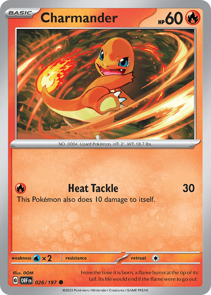 Charmander Obsidian Flames card