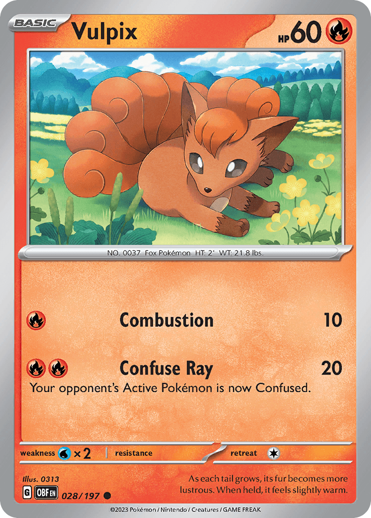 Vulpix Obsidian Flames card