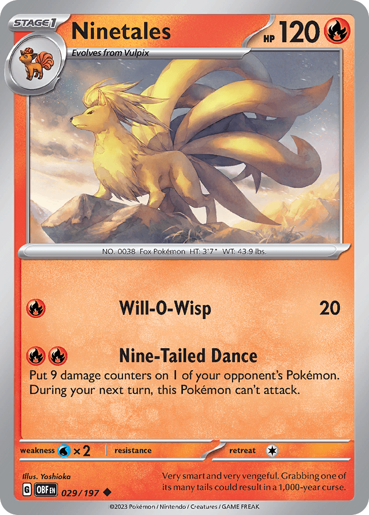 Ninetales Obsidian Flames card