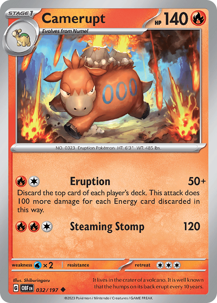 Camerupt Obsidian Flames card