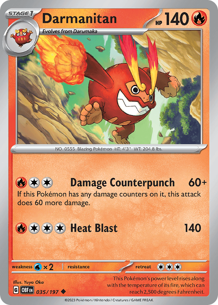 Darmanitan Obsidian Flames card
