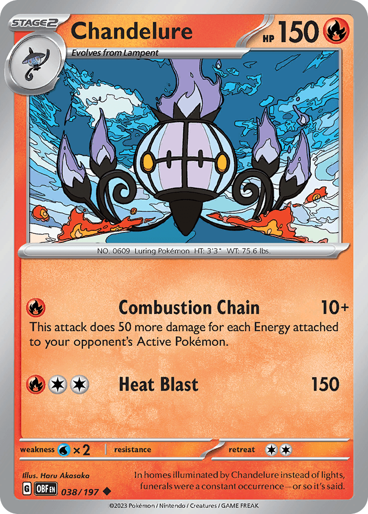 Chandelure Obsidian Flames card