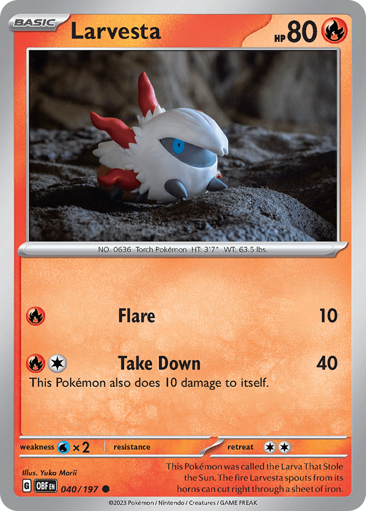 Larvesta Obsidian Flames card