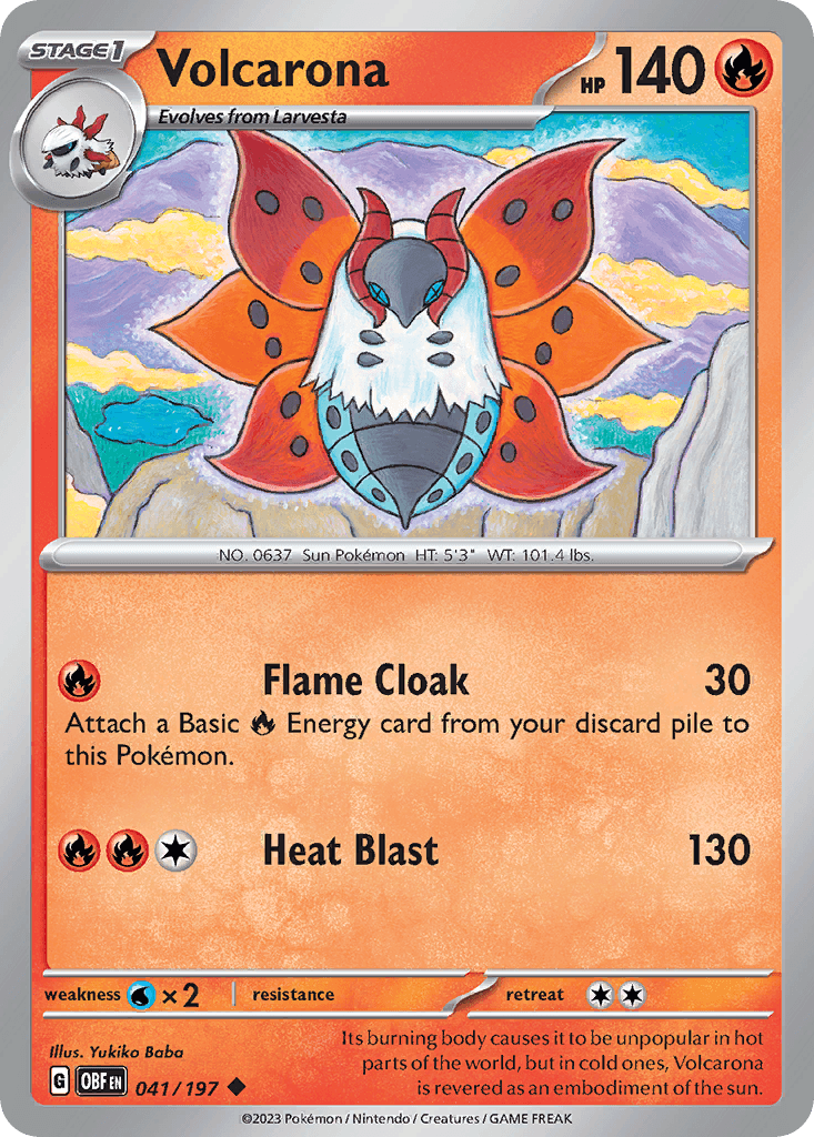 Volcarona Obsidian Flames card