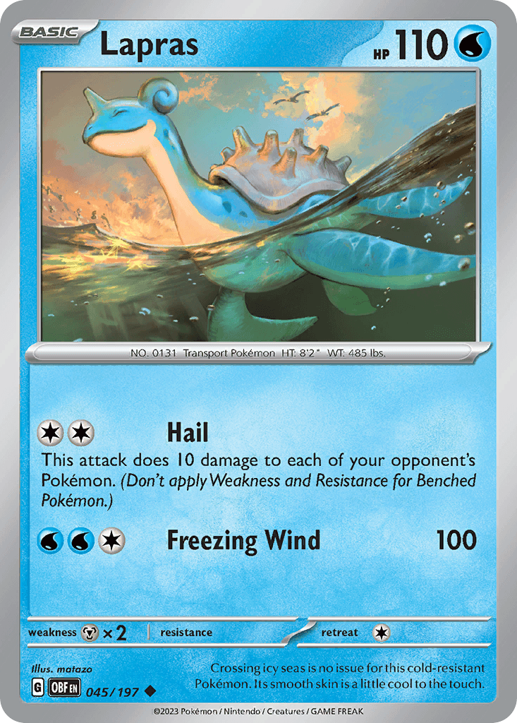 Lapras Obsidian Flames card
