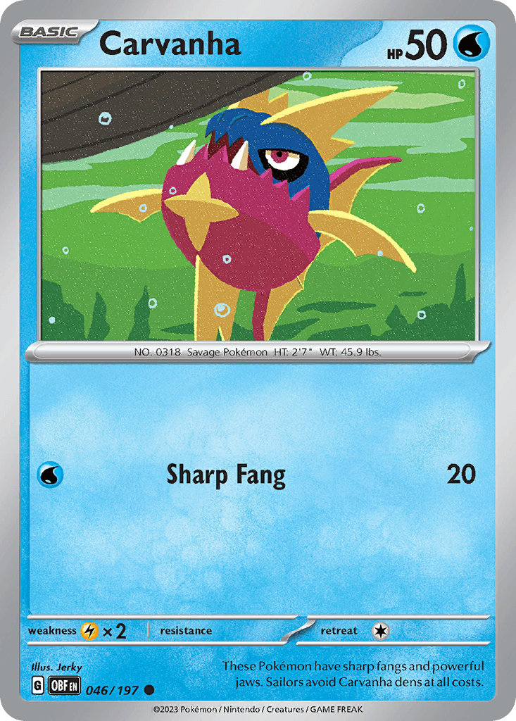 Carvanha Obsidian Flames card