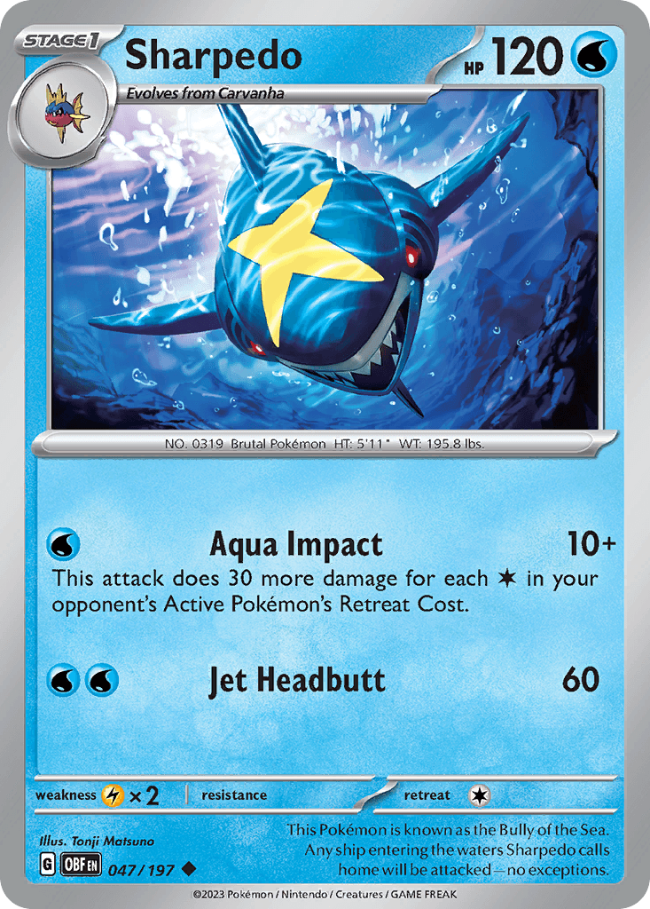 Sharpedo Obsidian Flames card
