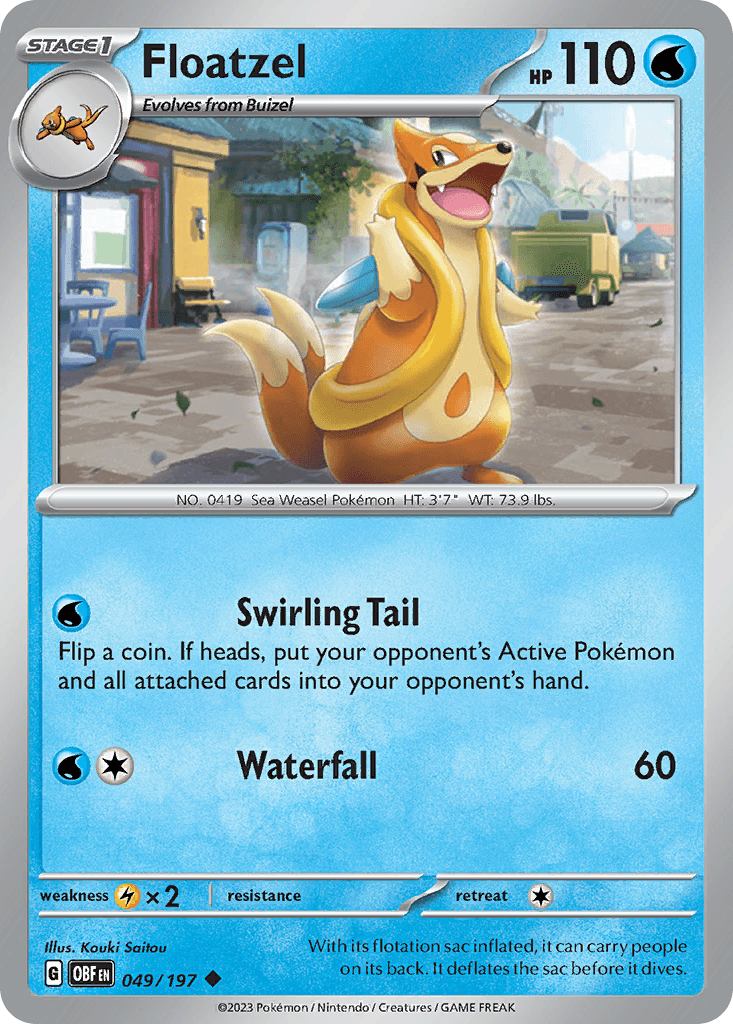 Floatzel Obsidian Flames card